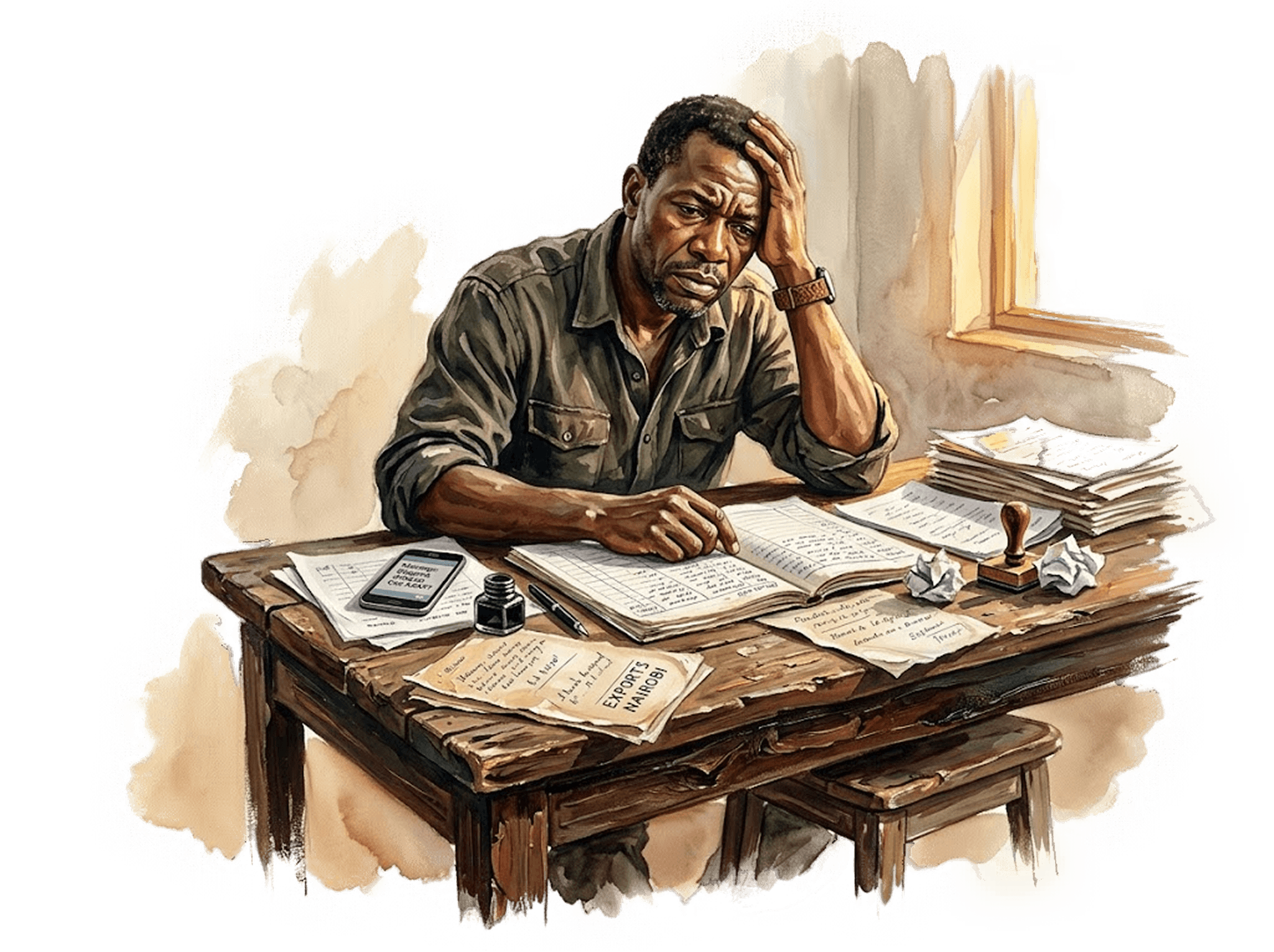 African exporter struggling with paperwork