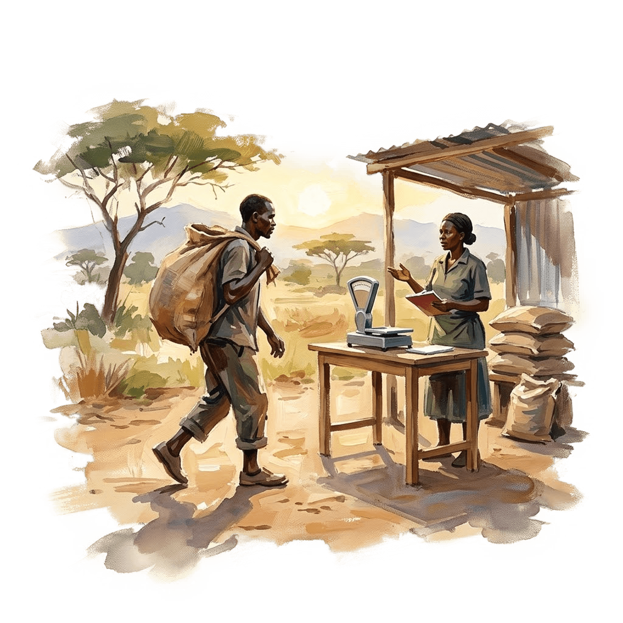 Farmer arrives at hub